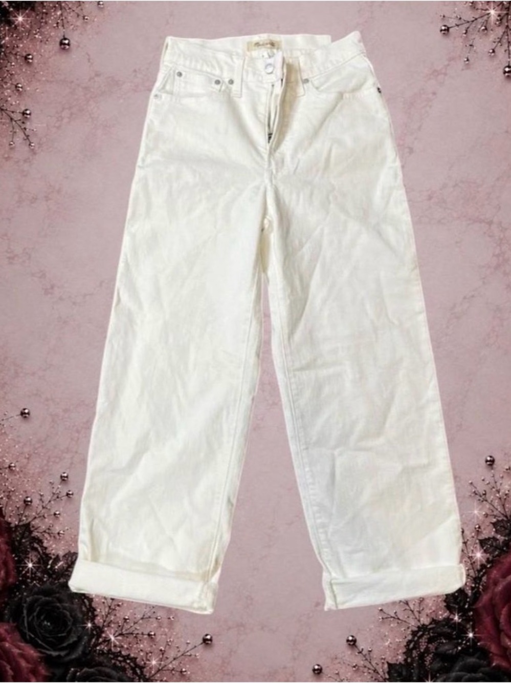 Madewell Off-White Straight Leg Jeans